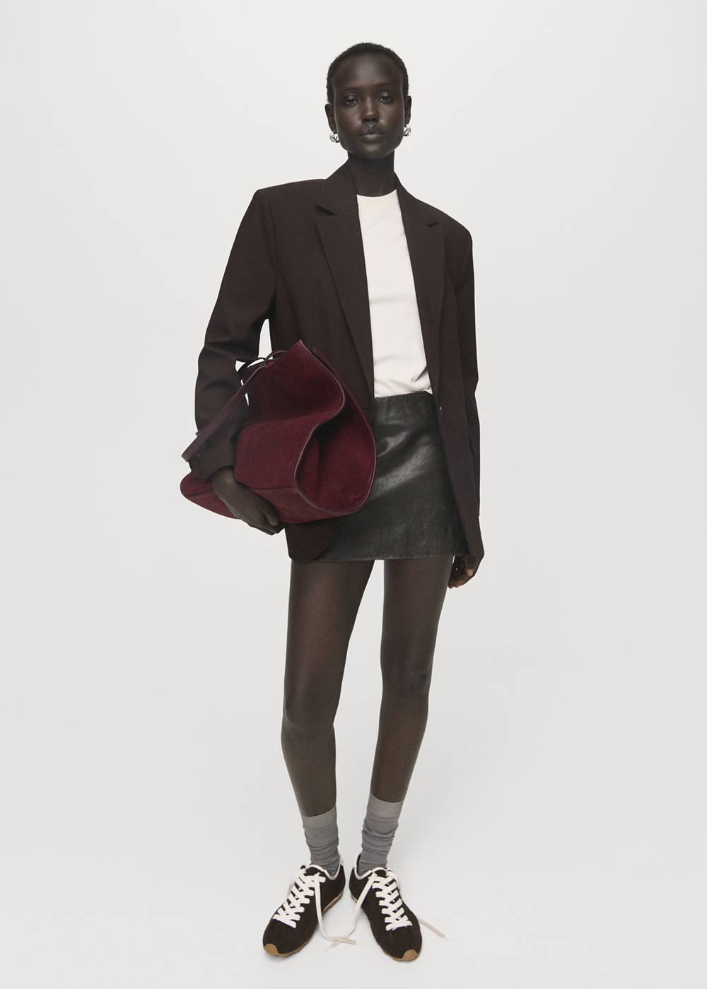 Suede leather shopper bag - Image 3