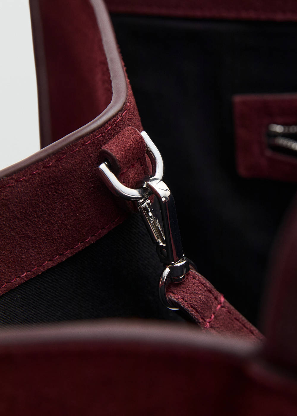 Suede leather shopper bag - Image 5