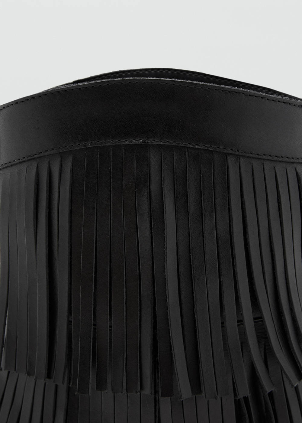 Leather ankle boot with fringe heel - Image 5