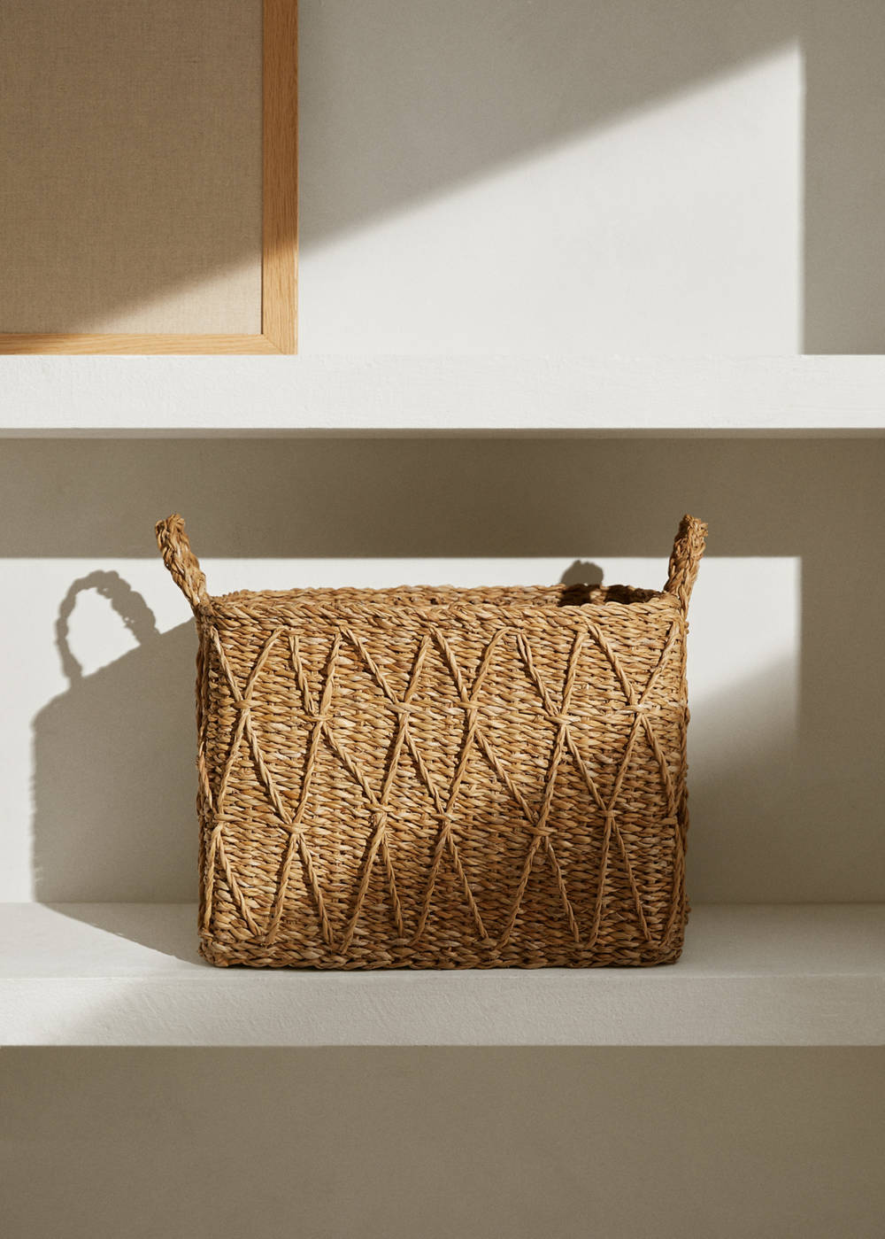 Large square basket with handles