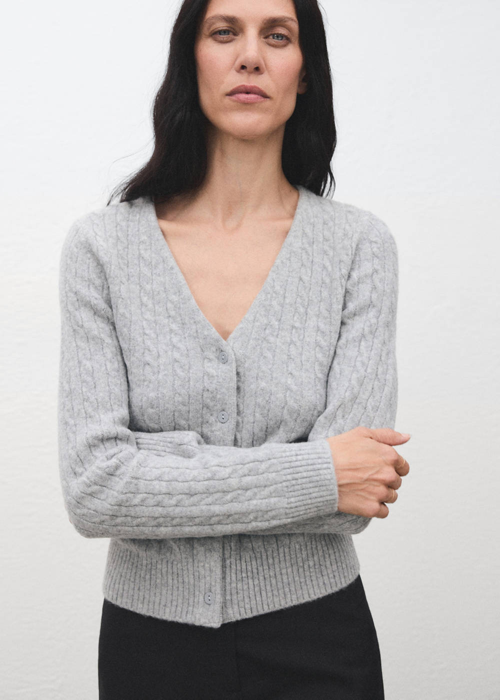 Knitted braided cardigan