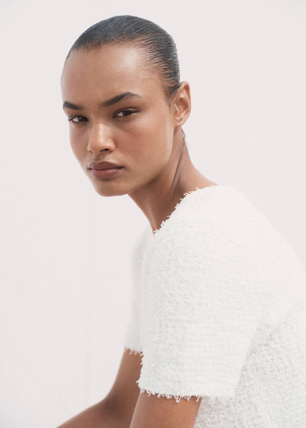 Short-sleeved bouclé cardigan - Image 5