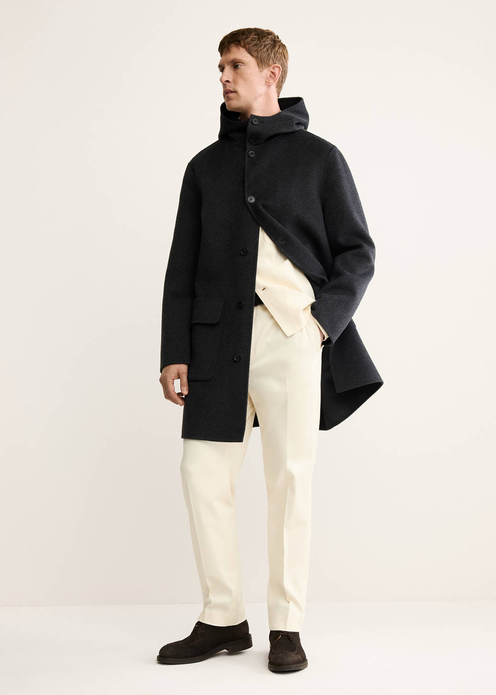Handmade wool coat with hood - Image 3