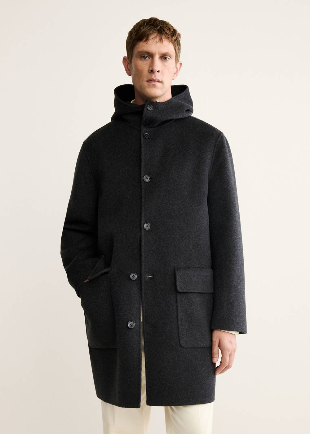 Handmade wool coat with hood