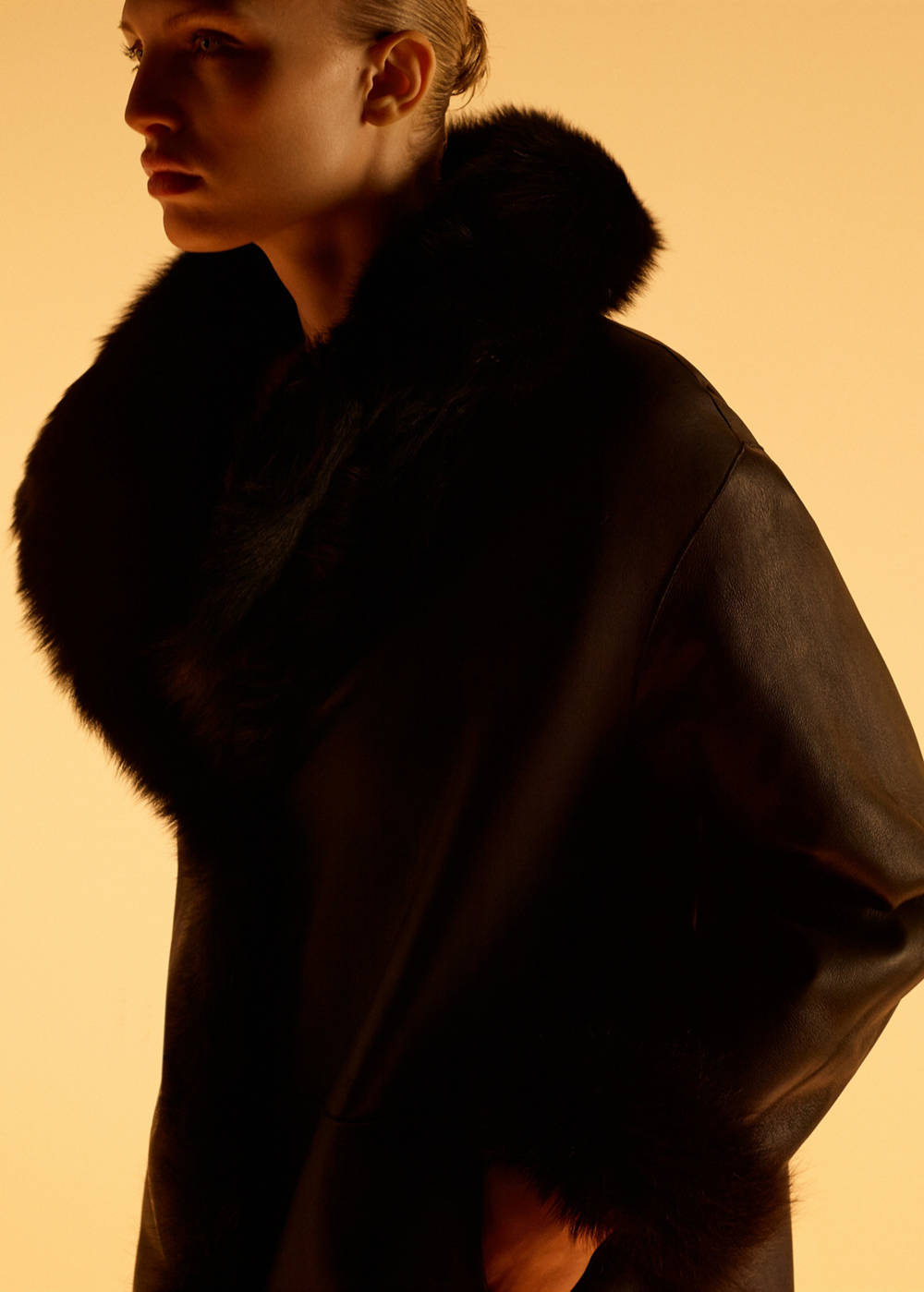 Reversible fur coat