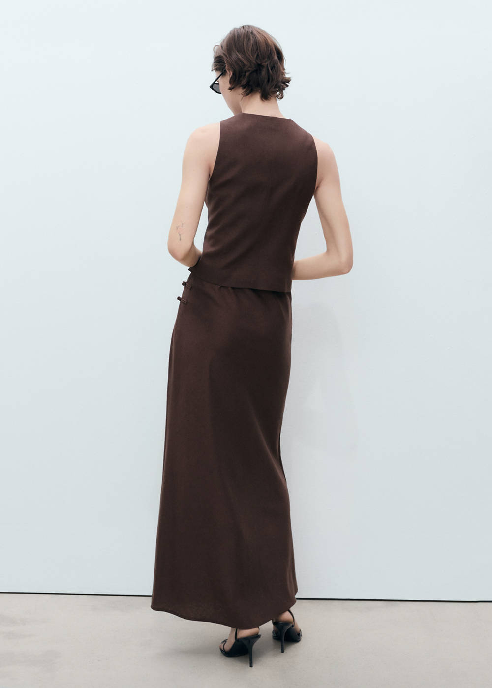 Linen-blend straight skirt - Image 4