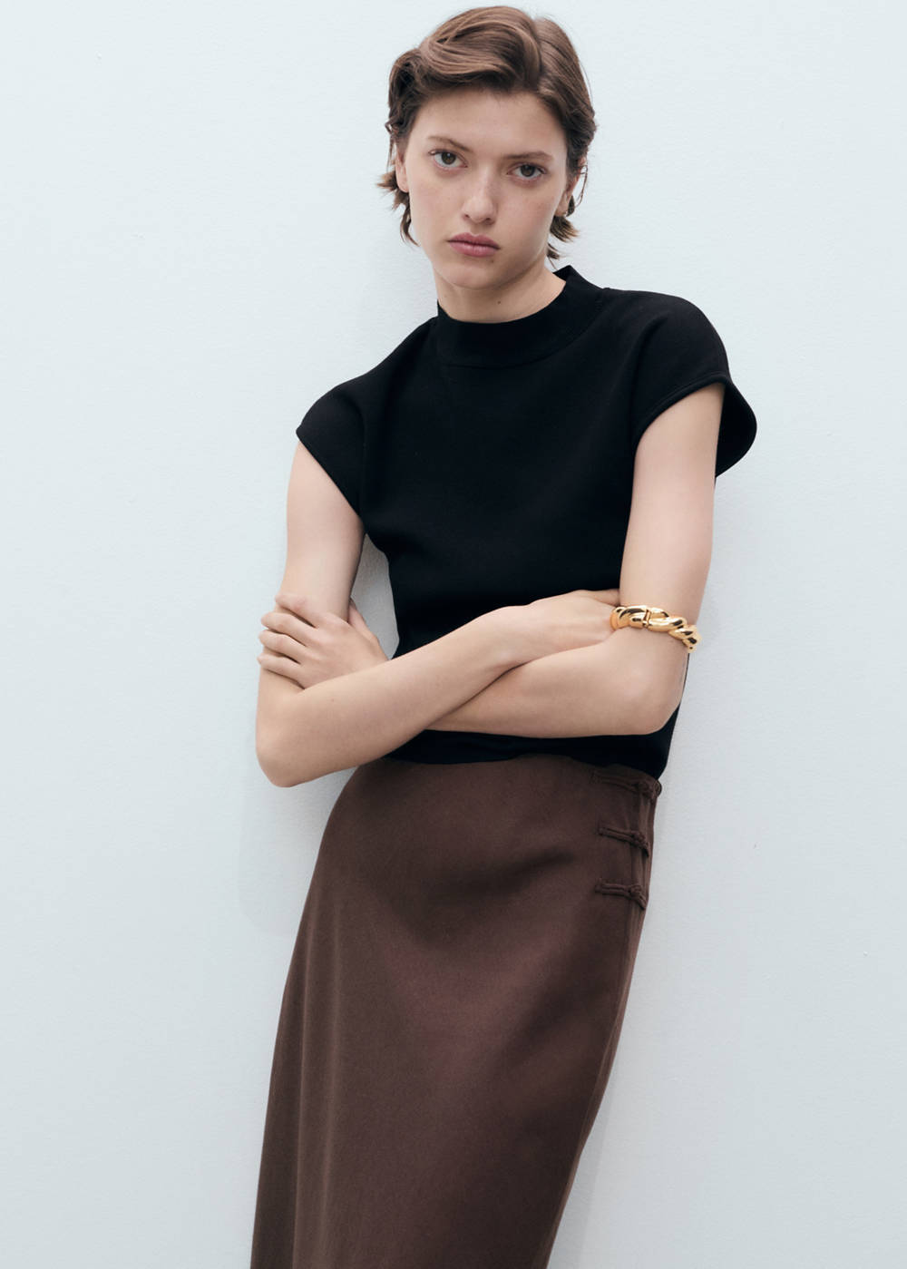 Linen-blend straight skirt - Image 5