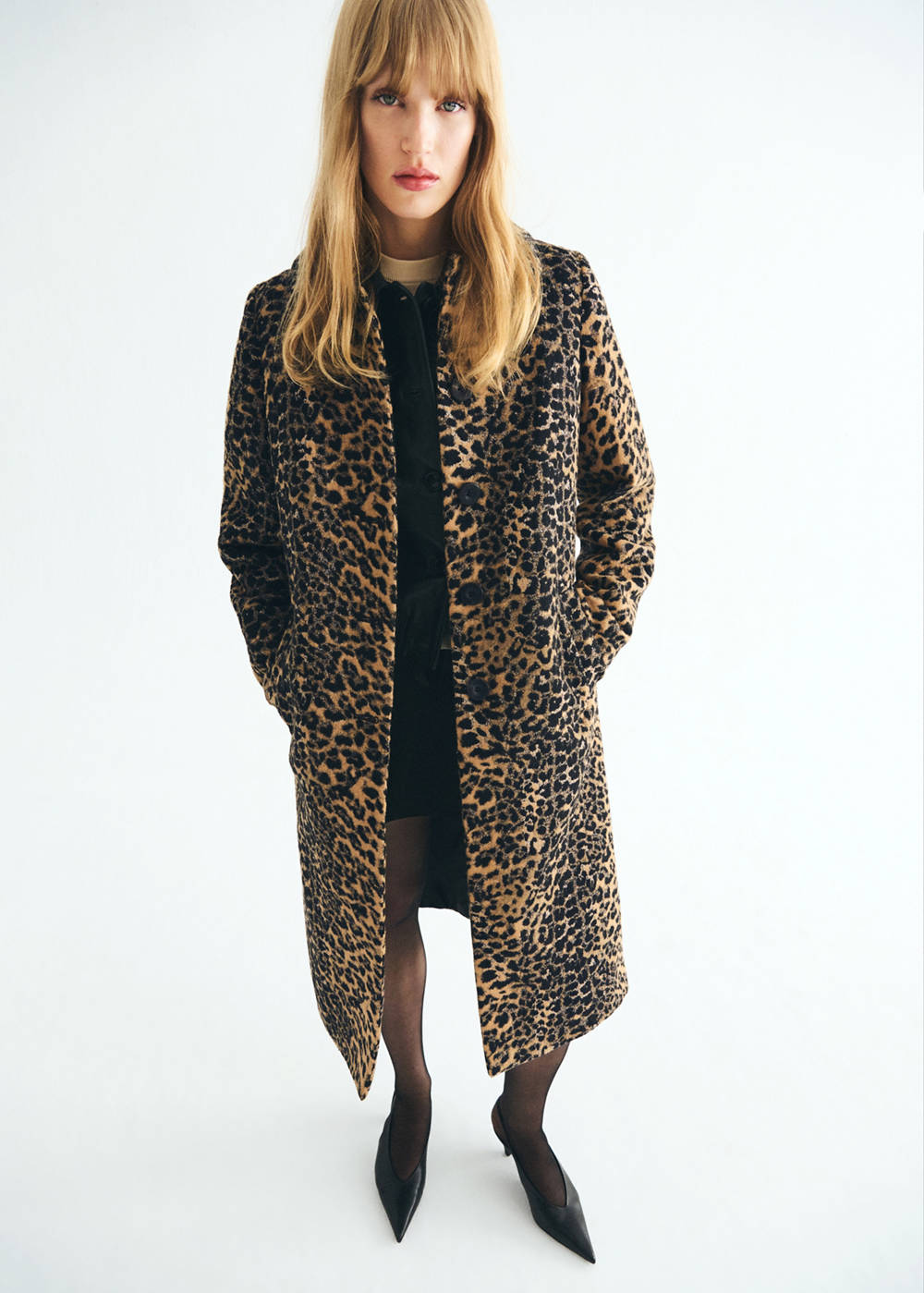 Leopard-print long coat - Image 4