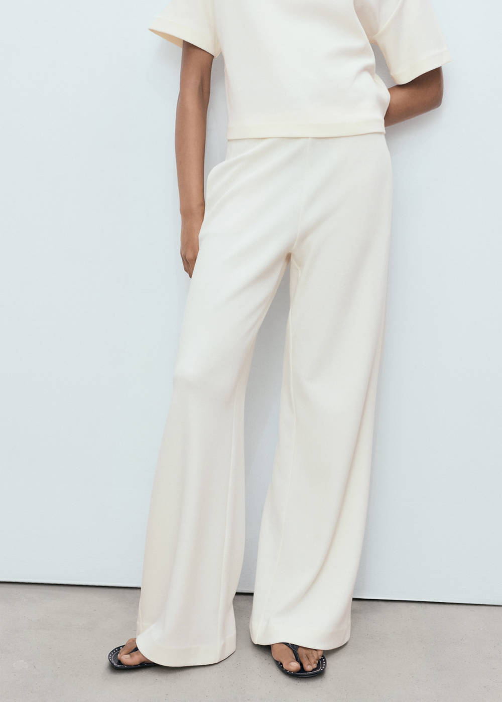 Straight-fit cotton trousers