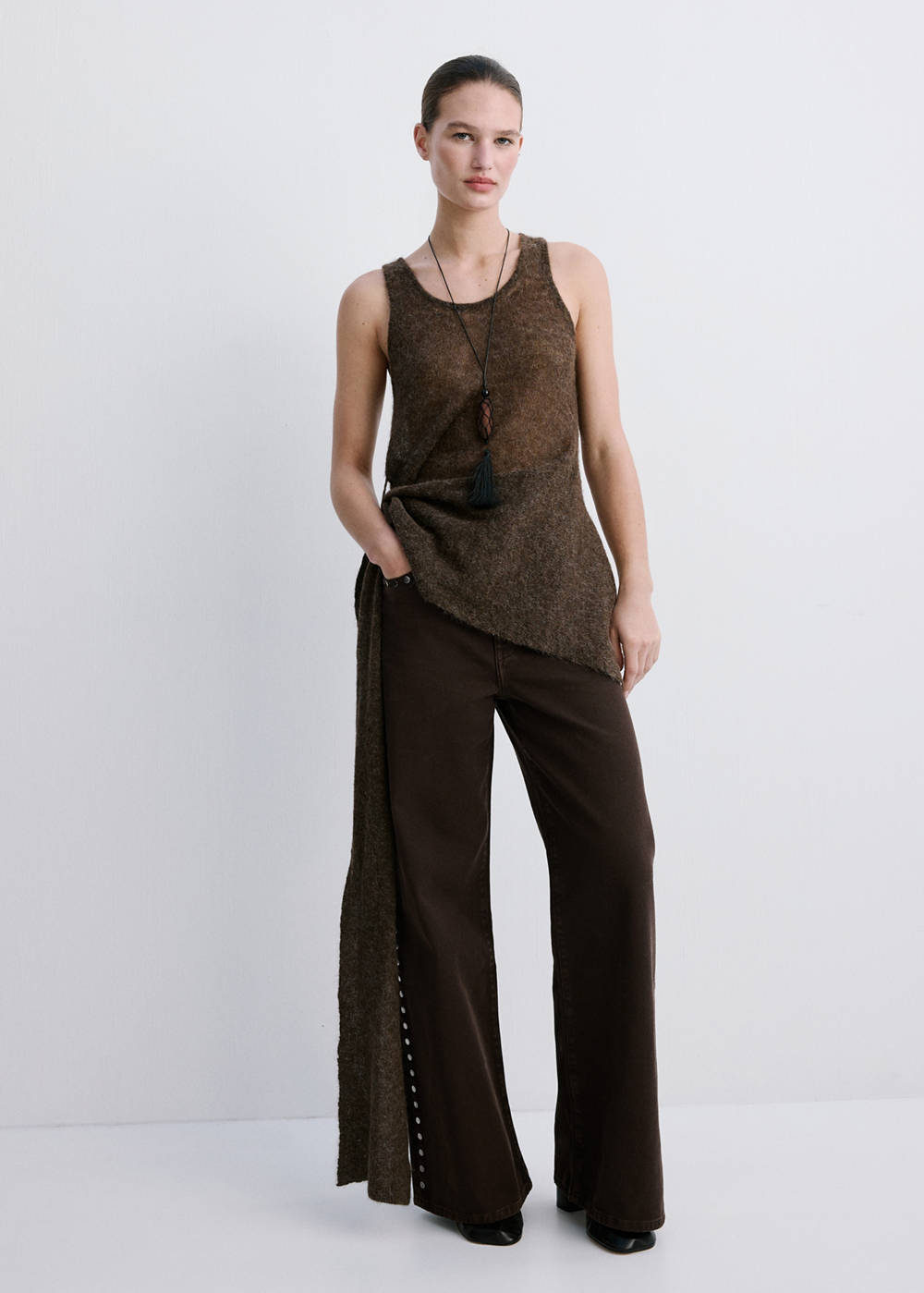 Wide leg studded jeans - Image 3