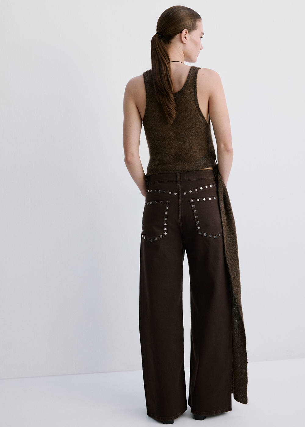 Wide leg studded jeans - Image 4