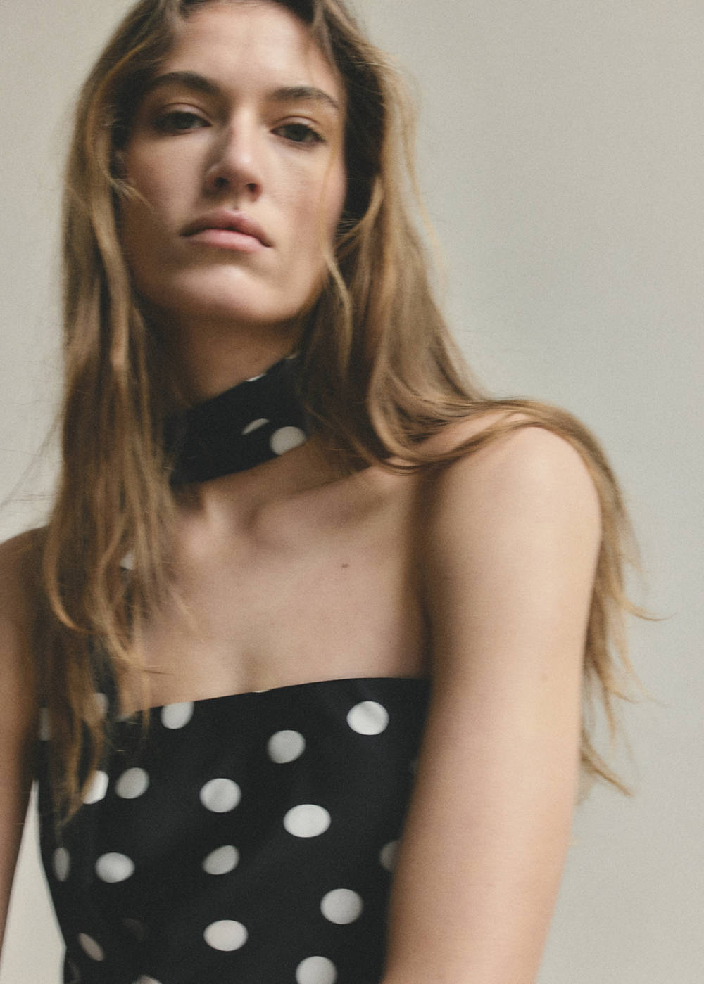 Polka-dot satin-finish dress - Image 5