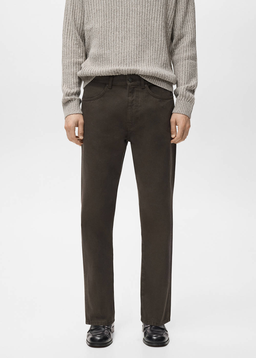 100% cotton regular fit cropped jeans
