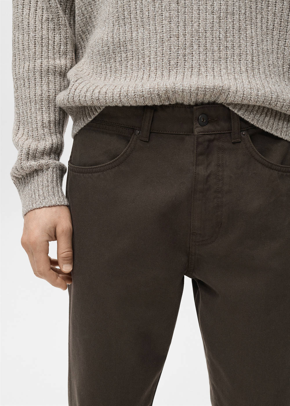 100% cotton regular fit cropped jeans - Image 5