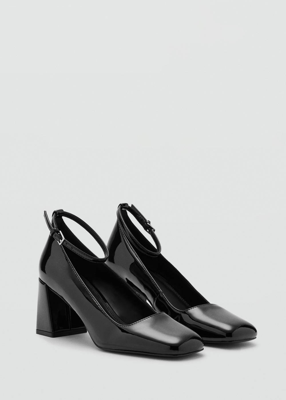 Patent leather high-heeled shoes with ankle straps - Image 3