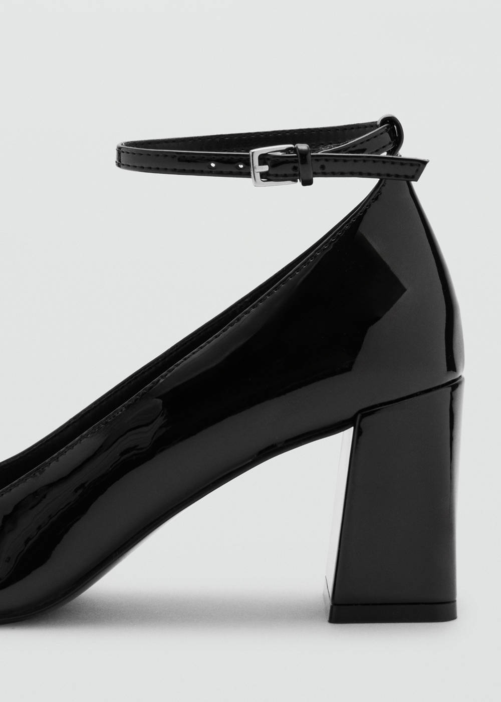 Patent leather high-heeled shoes with ankle straps - Image 4