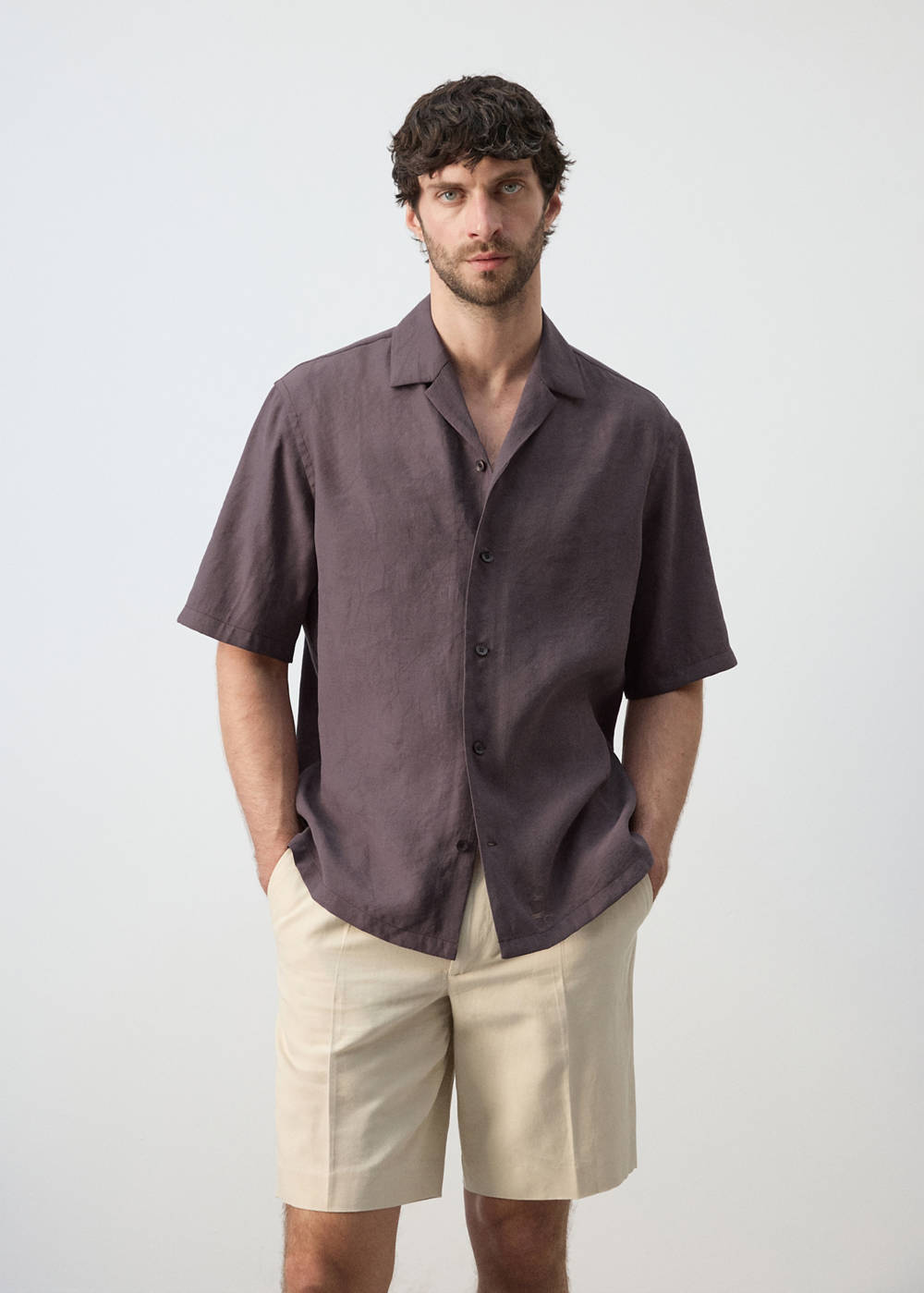 Chemise fluide avec col bowling