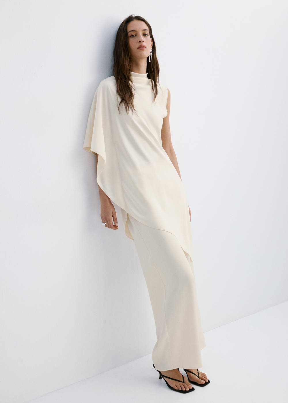 Asymmetric satin blouse - Image 3