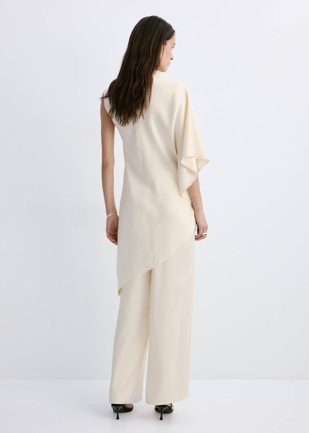Asymmetric satin blouse - Image 4