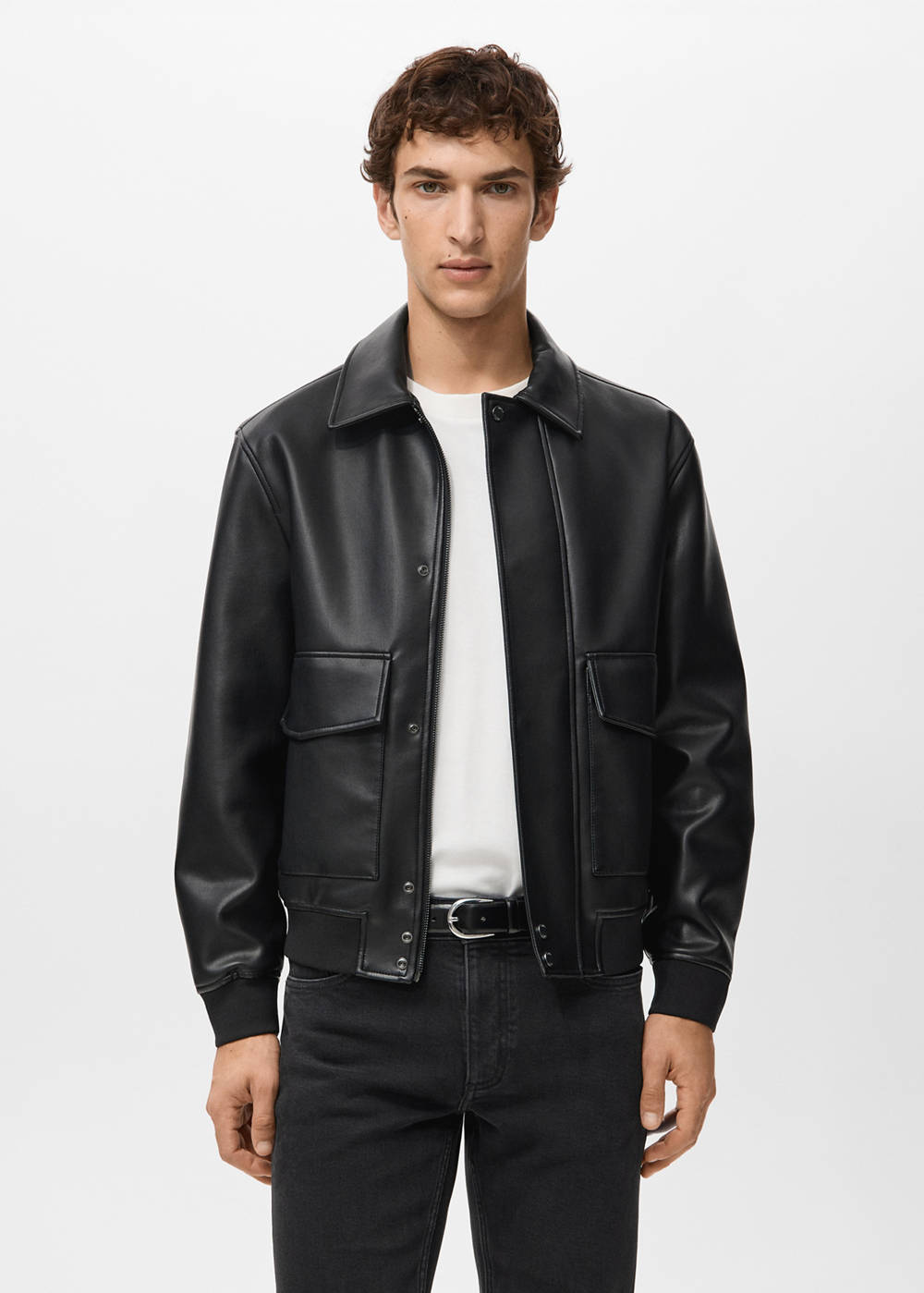 Alternative view of Faux-leather jacket with pockets