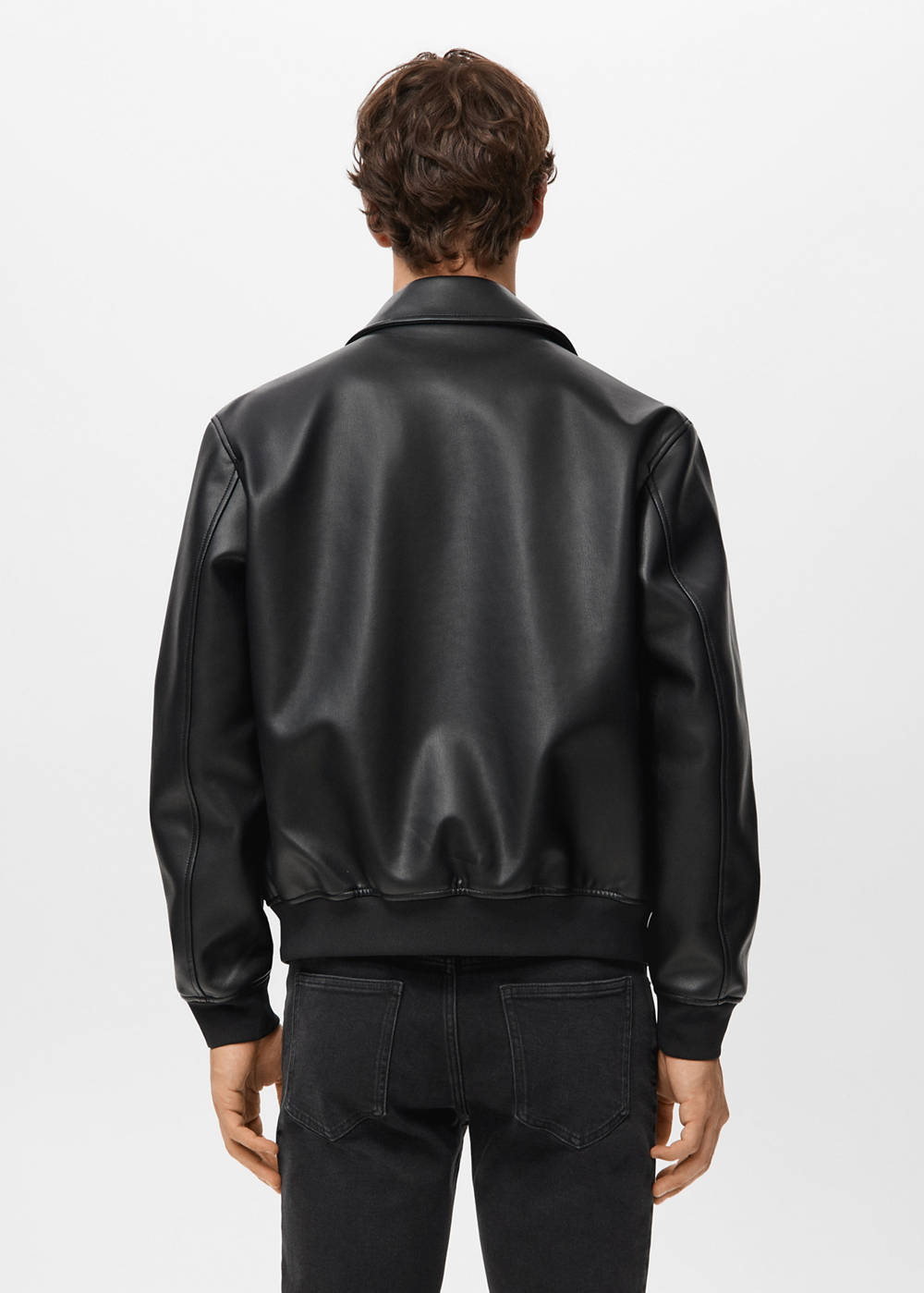Faux-leather jacket with pockets - Image 4