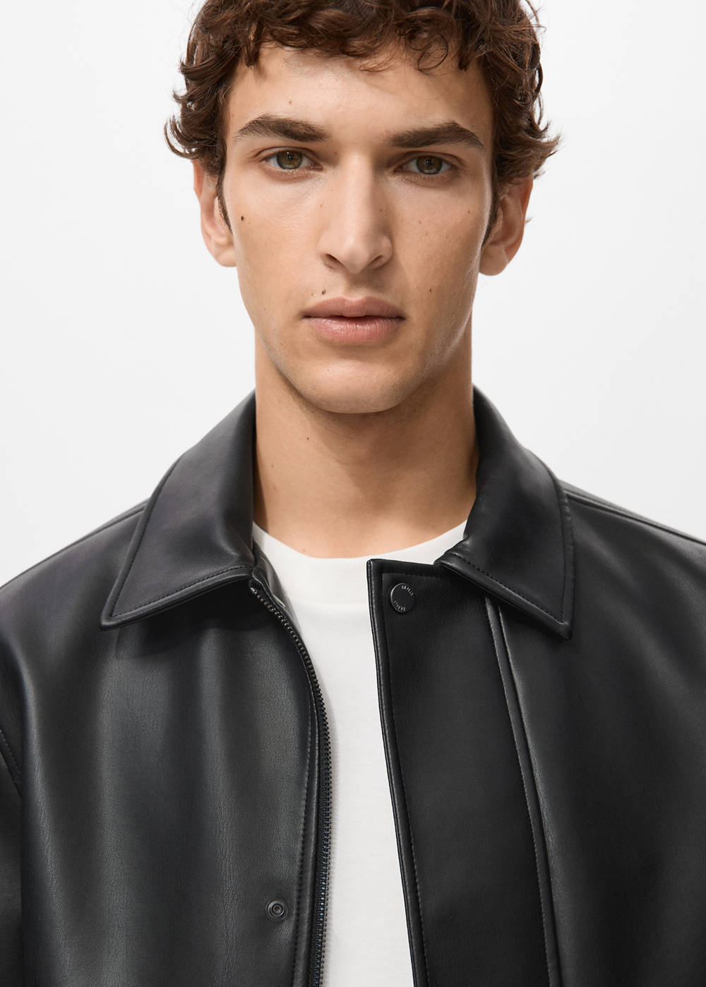 Faux-leather jacket with pockets - Image 5