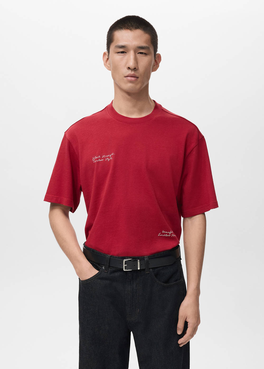 Text cotton T-shirt