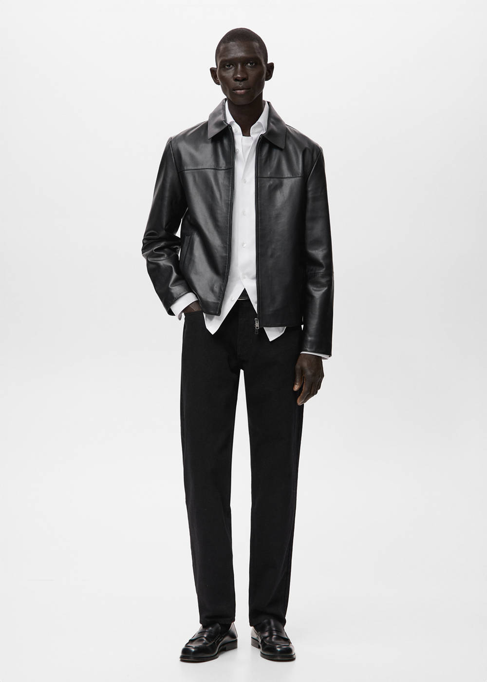 100% leather jacket with pockets - Image 3