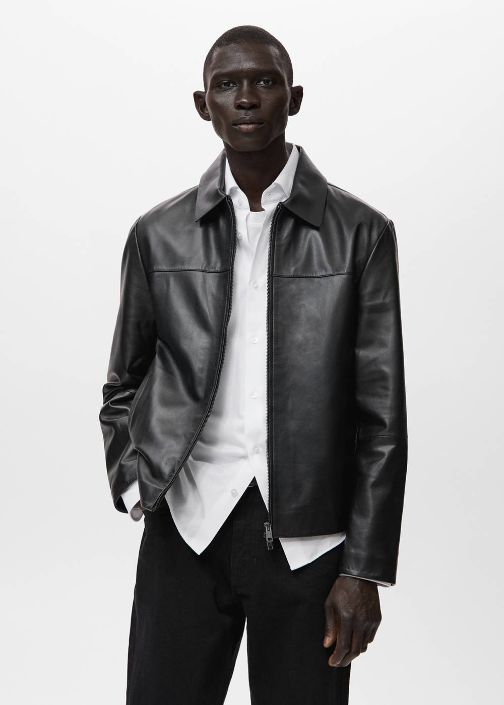 100% leather jacket with pockets