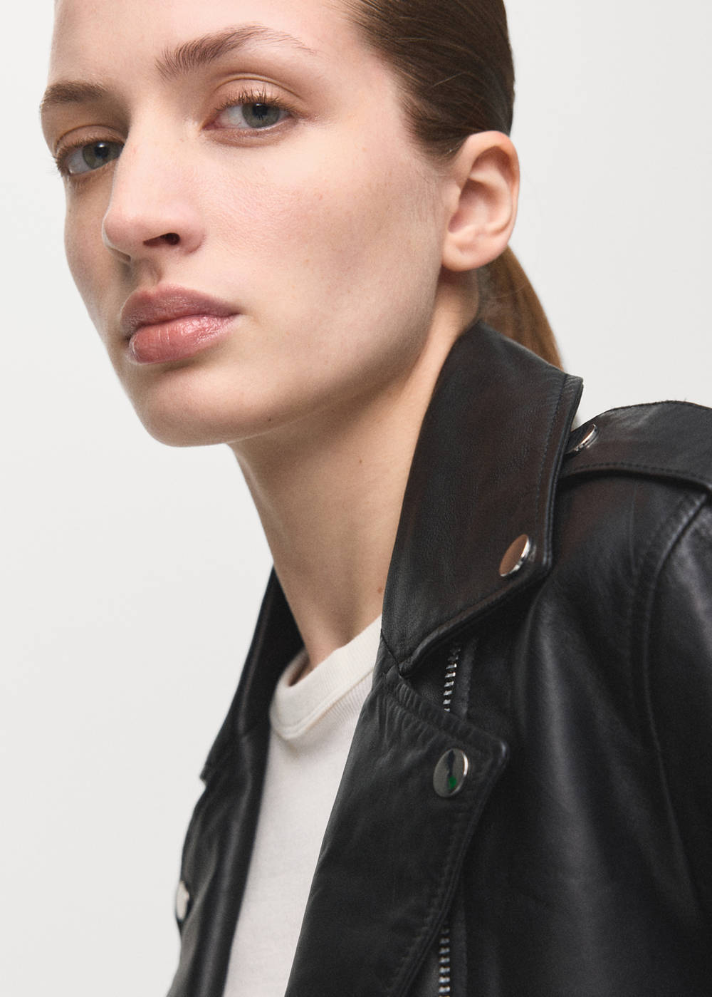 Leather biker jacket - Image 5