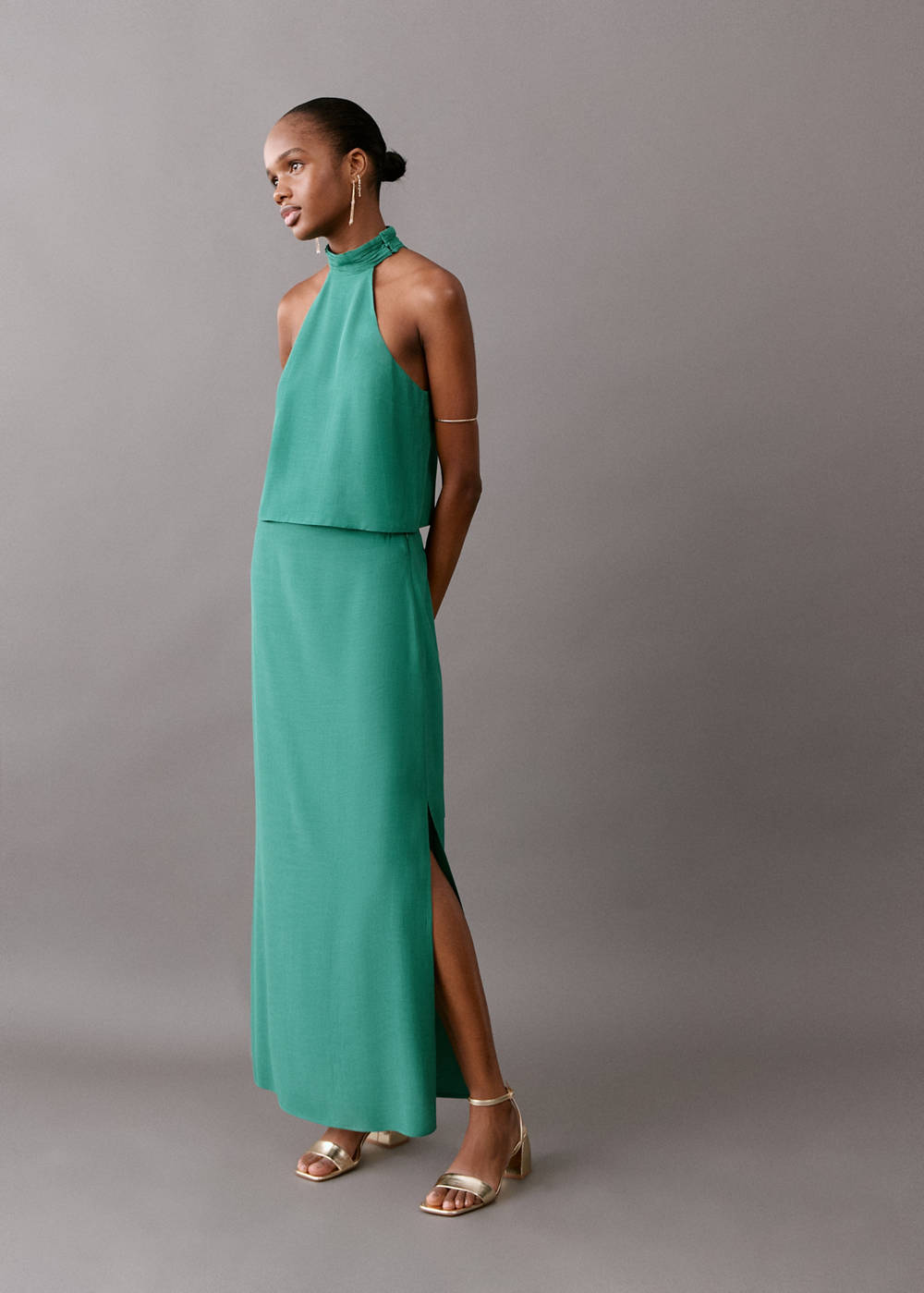Long skirt with side slit - Image 3