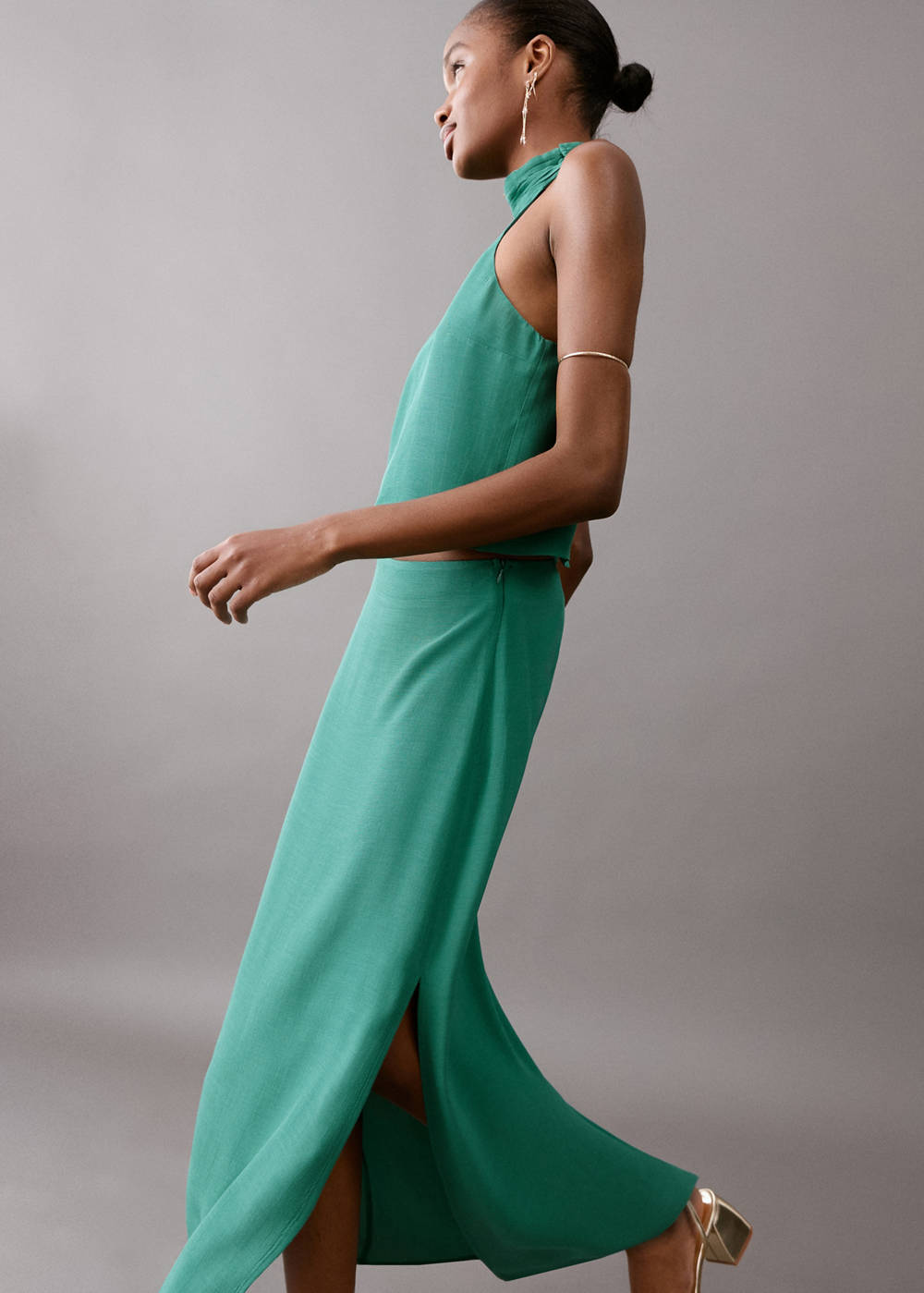 Long skirt with side slit - Image 5