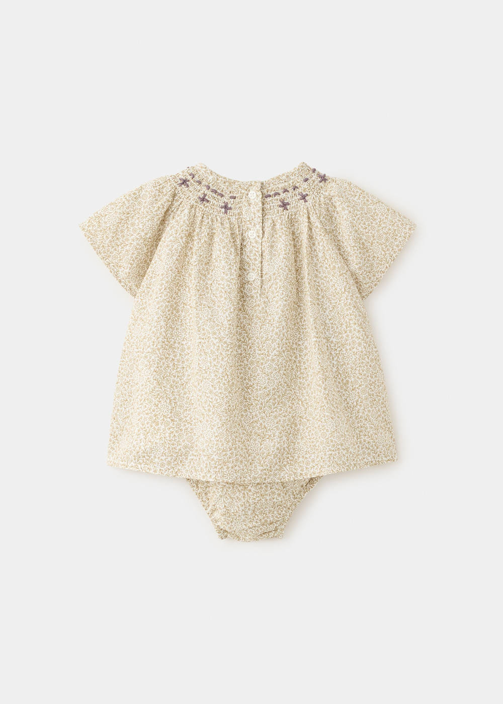 Cotton dress and romper with floral print - Image 3