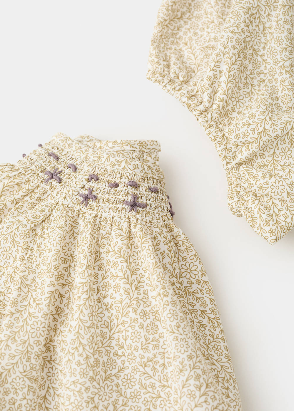 Cotton dress and romper with floral print - Image 4