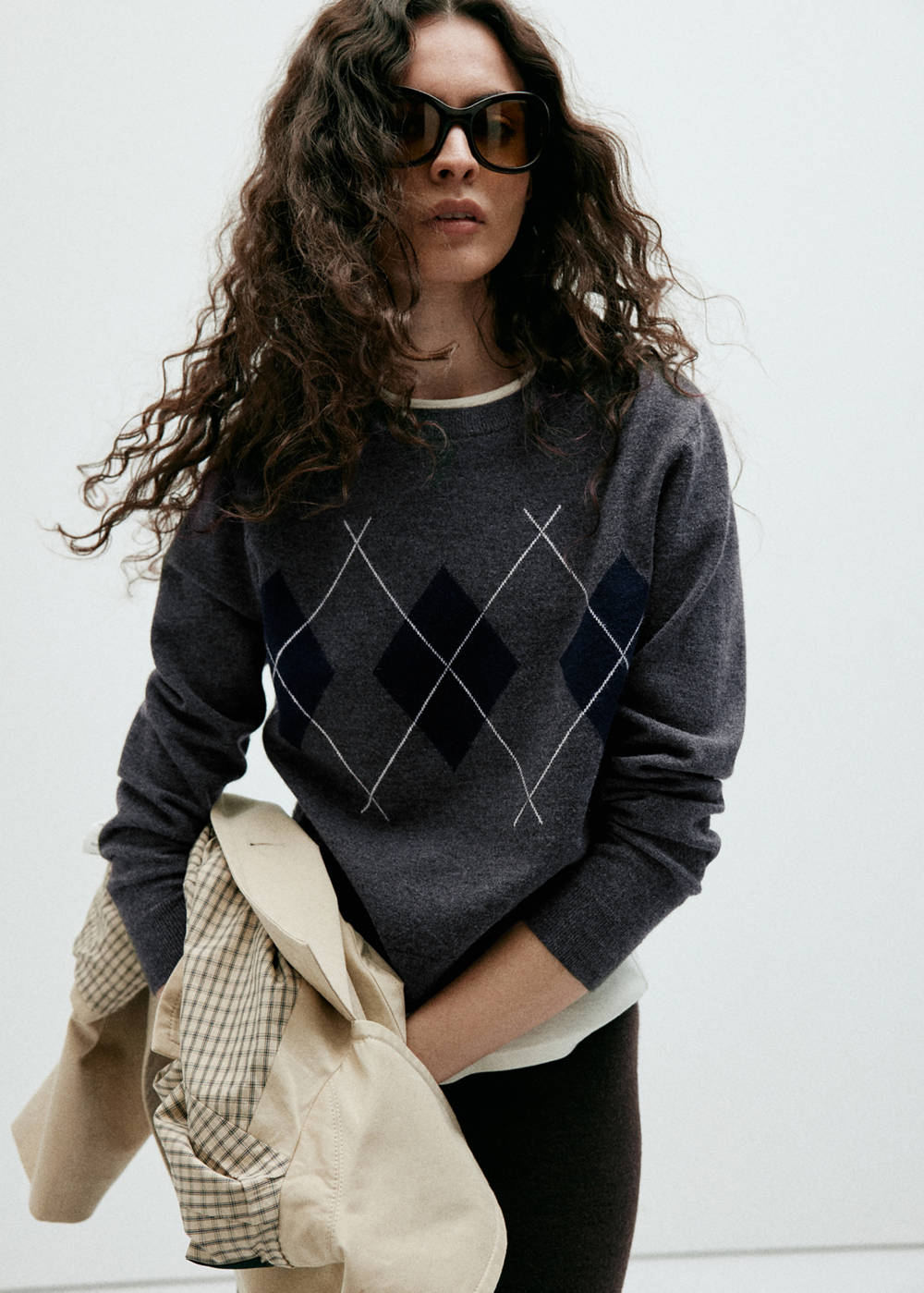 Alternative view of Argyle knit sweater