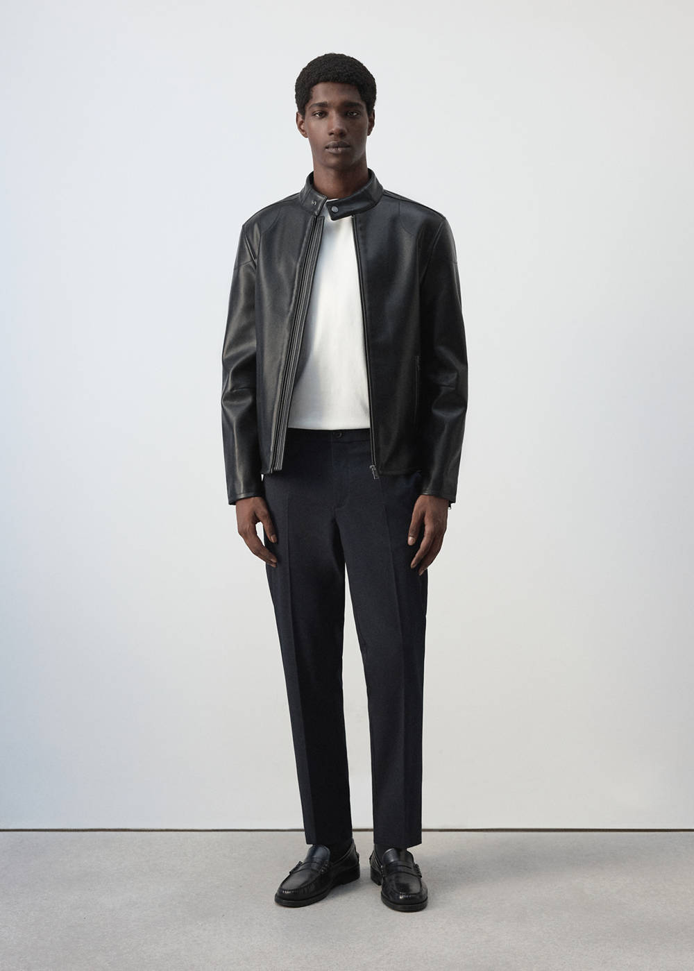 Zip-up faux-leather jacket - Image 3
