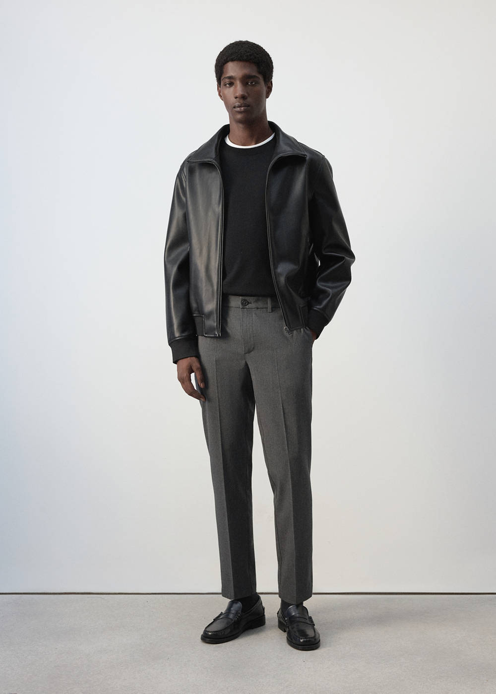 Zip-up faux-leather jacket - Image 3