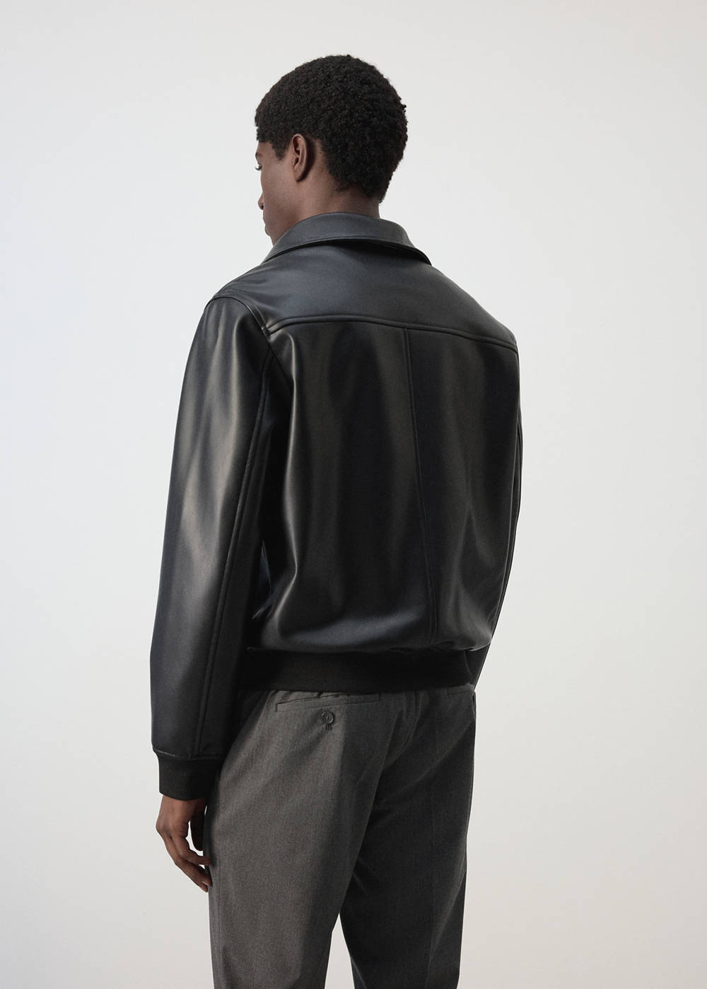 Zip-up faux-leather jacket - Image 4