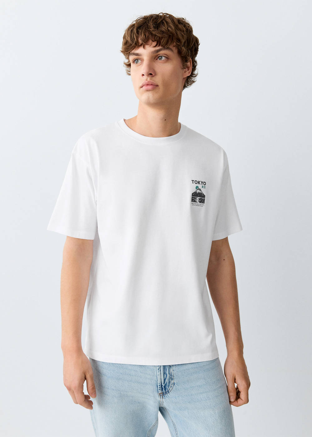 Printed cotton-blend t-shirt