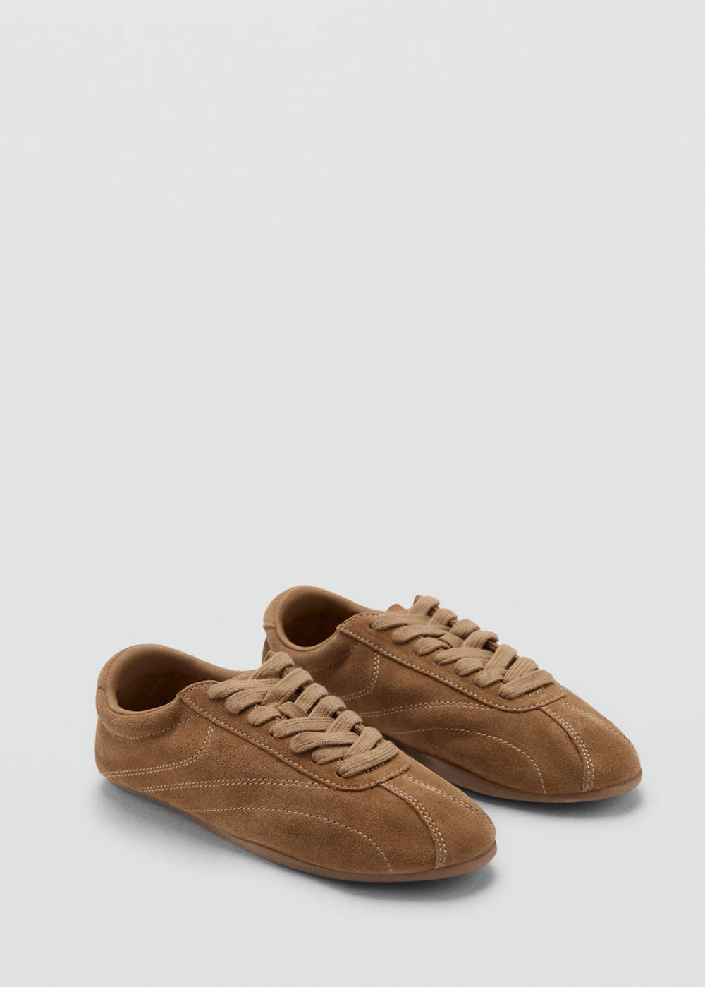 Contrasting panel leather sneakers - Image 3