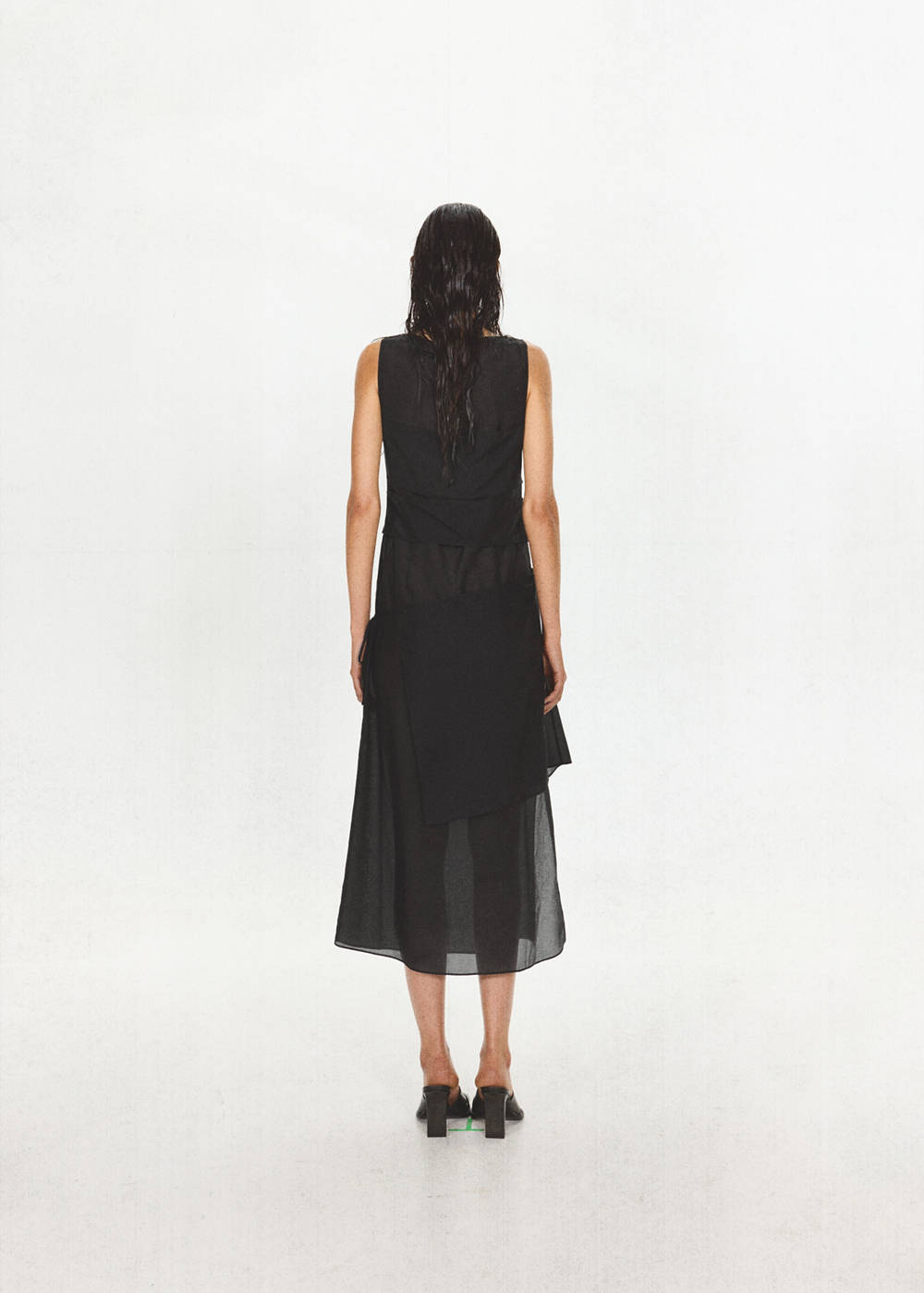Semi-transparent dress with panel layering - Image 4