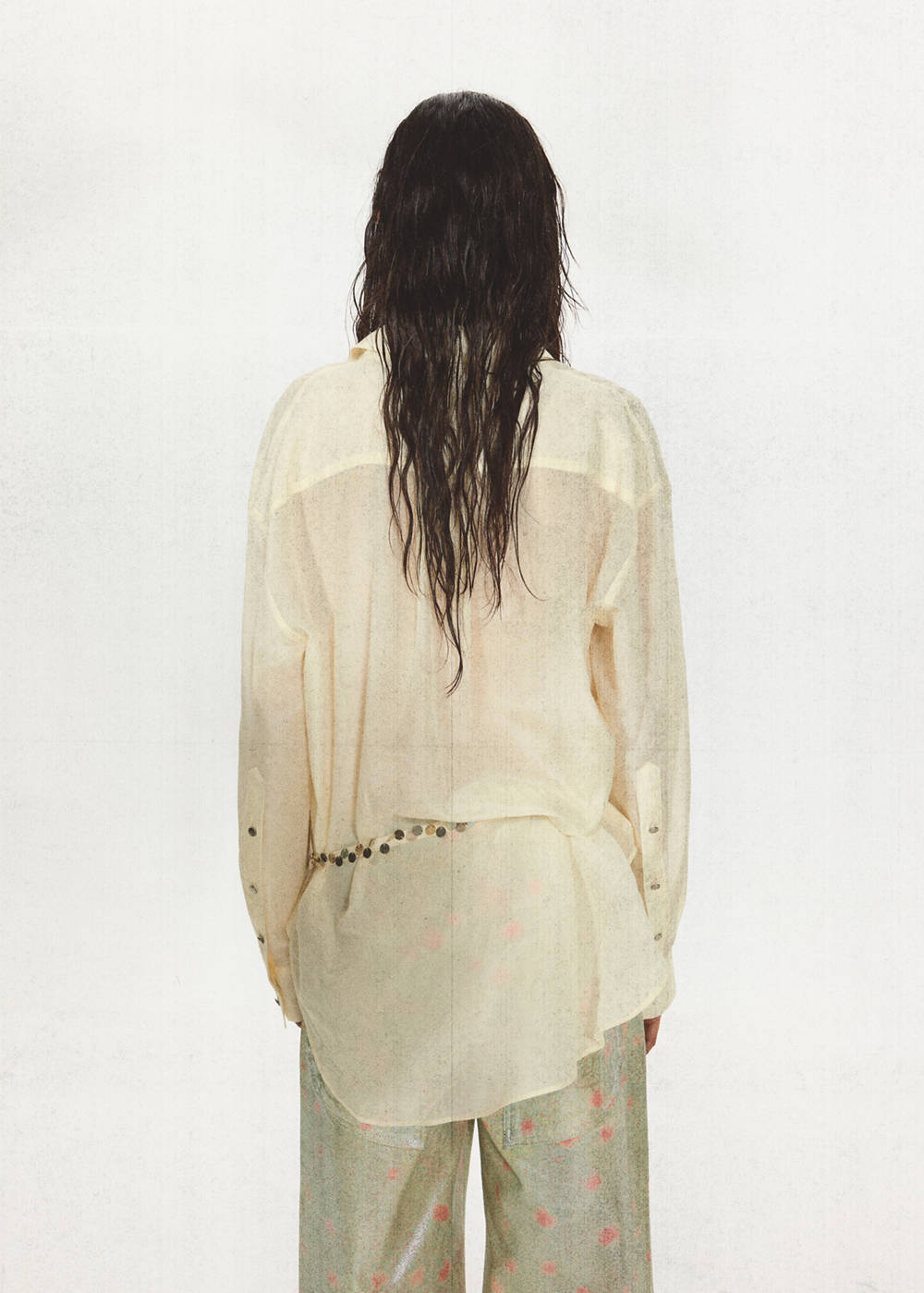Semi-sheer shirt with beaded belt - Image 4