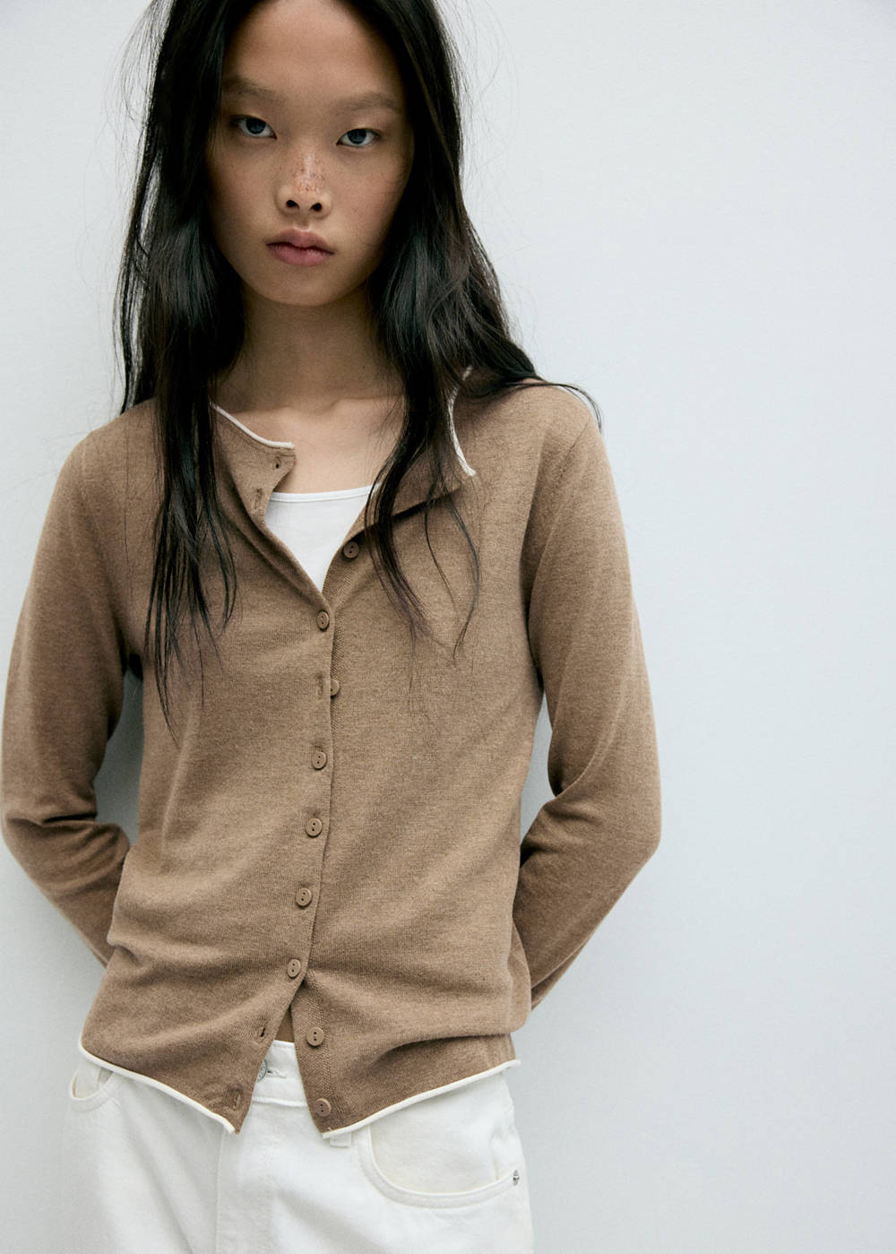 Contrast trim cardigan