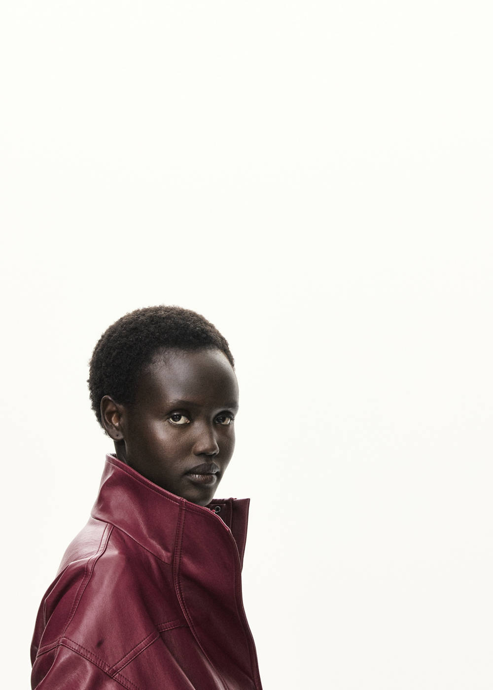 Leather effect jacket with collar - Image 5
