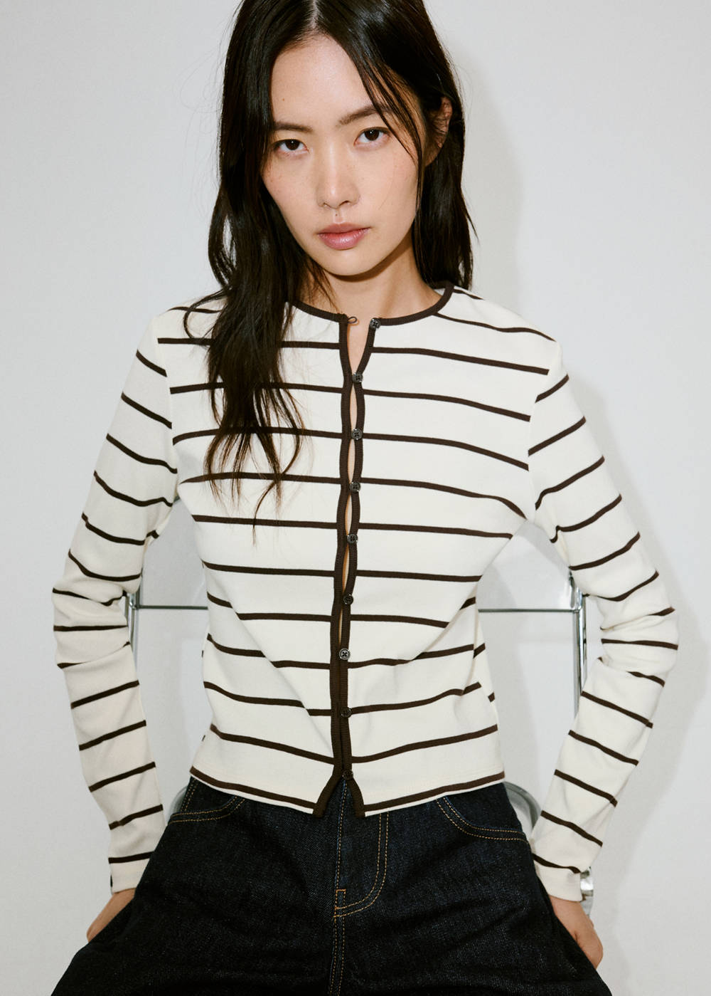Stripped knit cardigan
