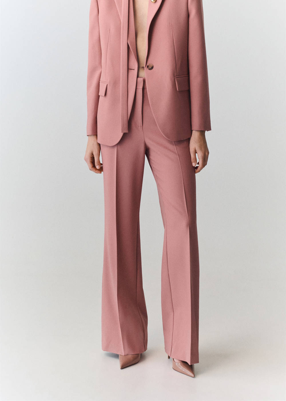 Straight-fit suit pants
