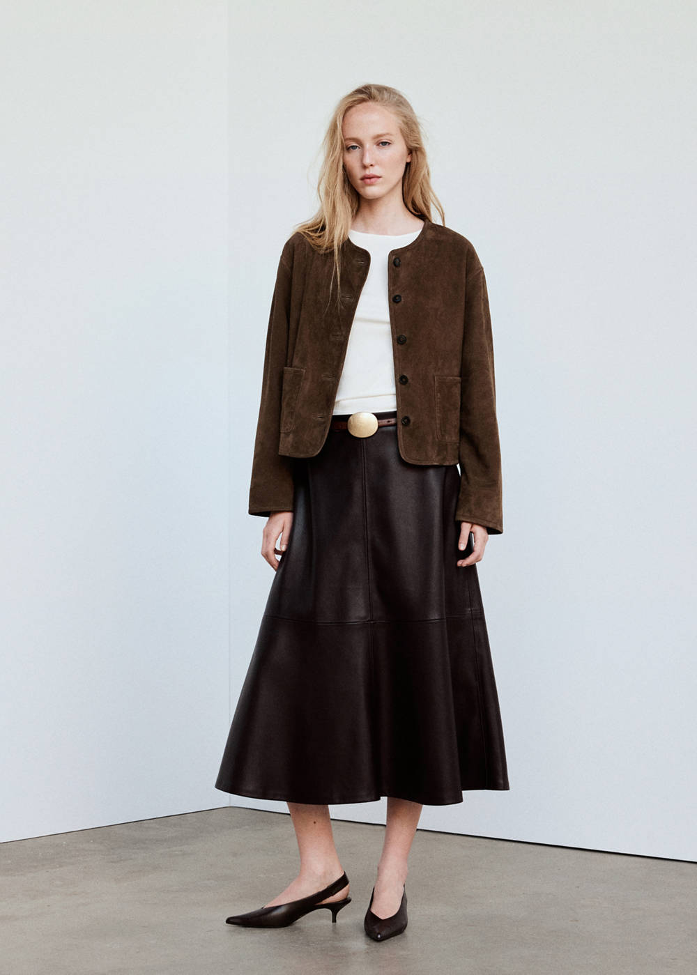 Faux leather A-line skirt - Image 3