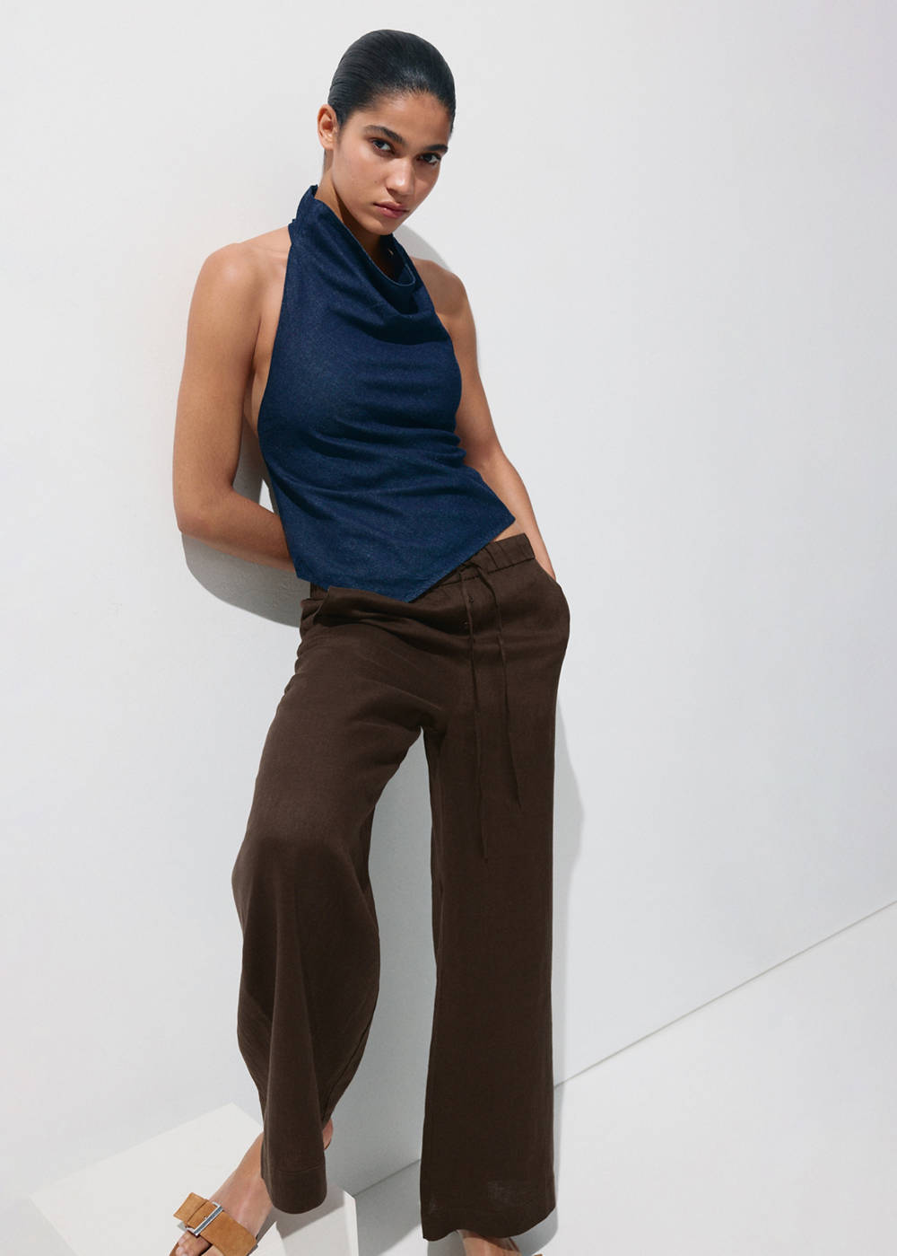 Wide-leg linen pants - Image 3