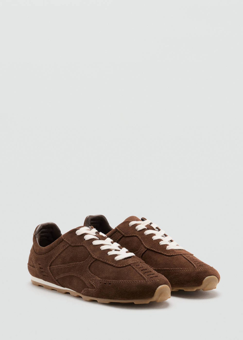Contrast leather trainers - Image 3