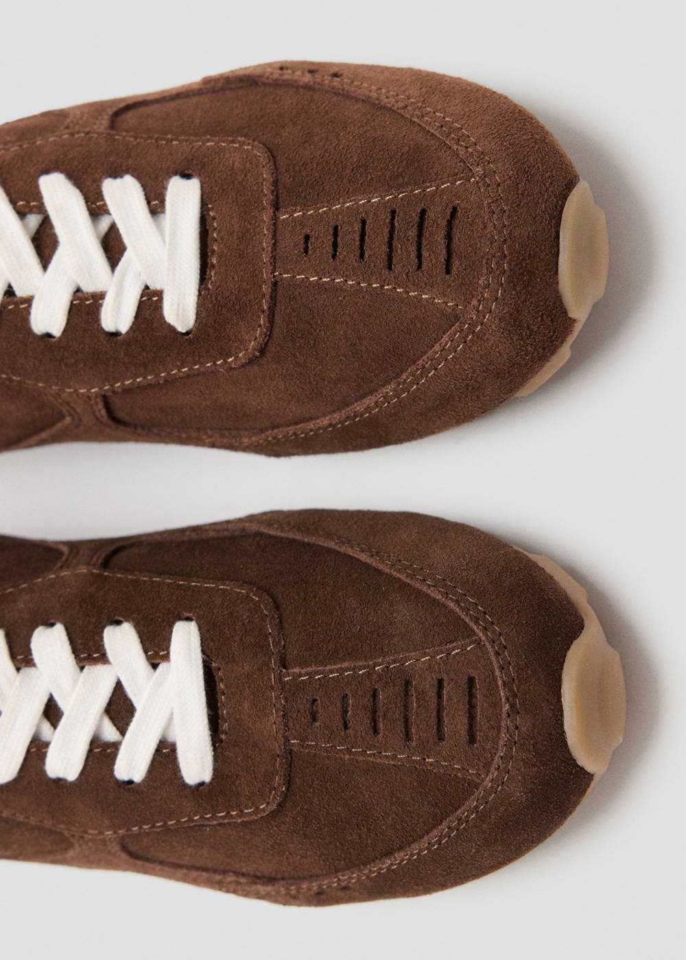 Contrast leather trainers - Image 5